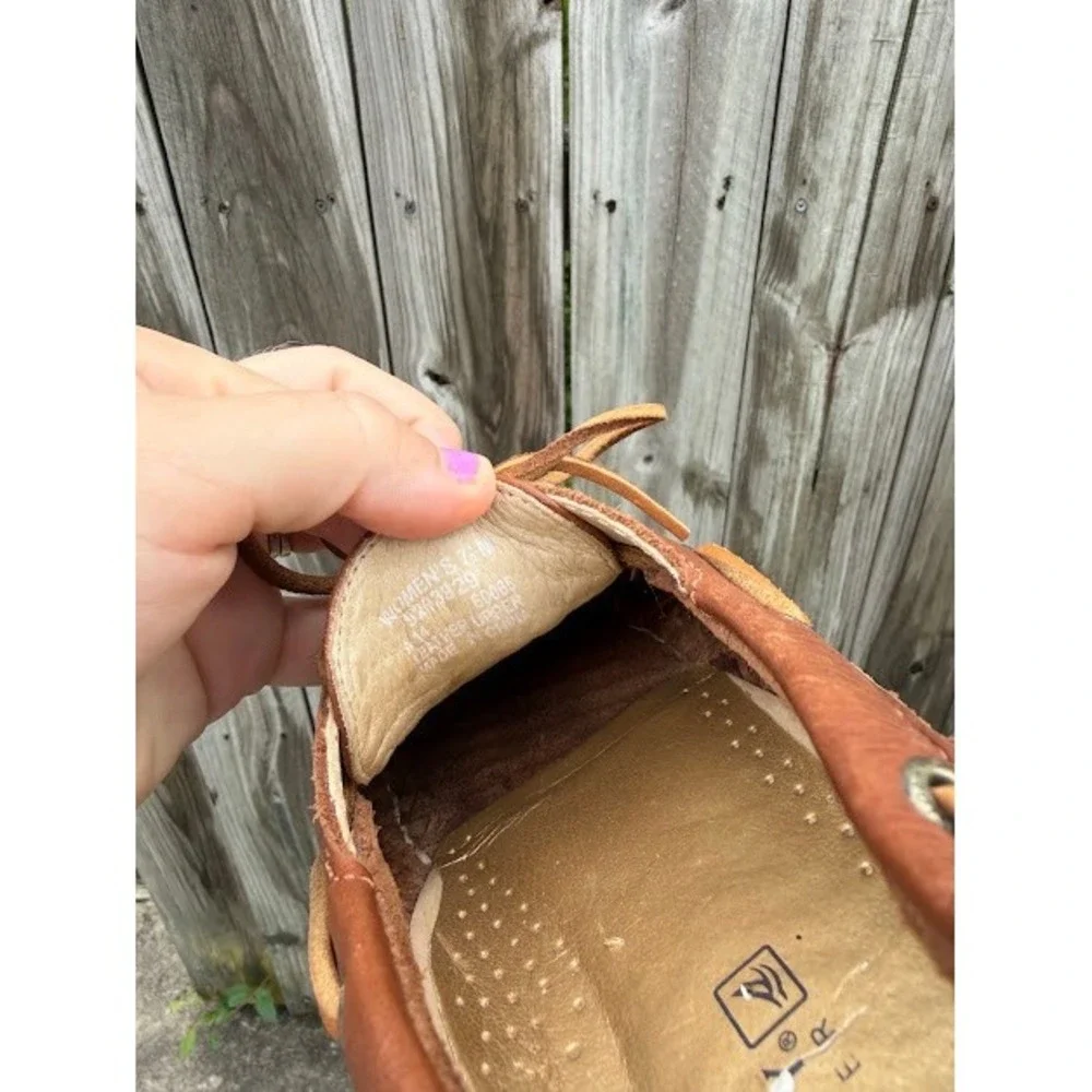 Coastal Preppy Sperry Top-Sider Boat Shoes 7.5 Brown Woven Leather Loafers